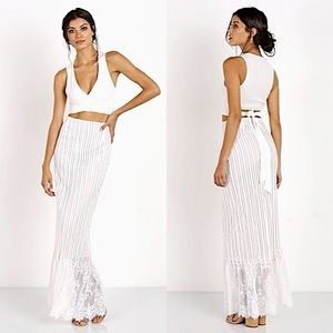 NEW Stone Cold Fox Rossario White Lace Maxi Dress